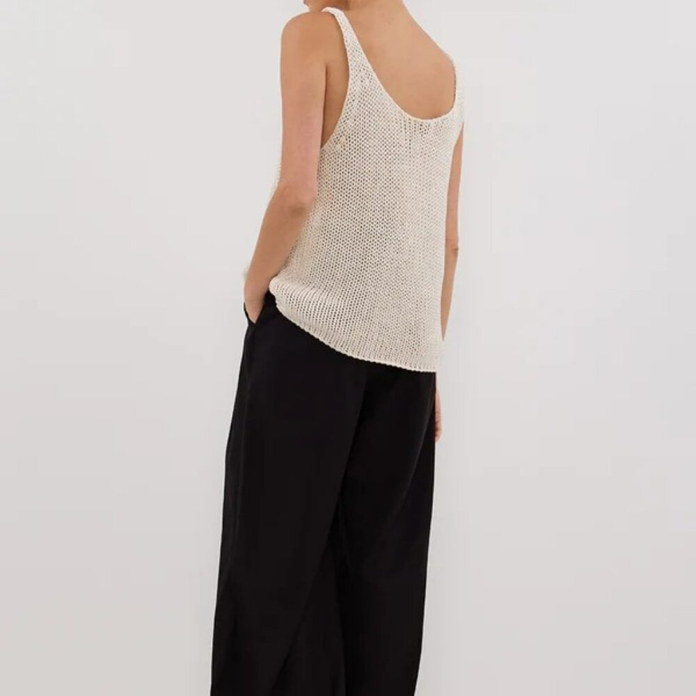 NEW WITH TAGS – DISSH HEIDI CREAM MARLE SCOOP KNIT TANK, XS/S - Picture 2 of 9